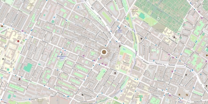 Kort over Falkoner Allé 100 på Frederiksberg med Lumé by Trine markeret